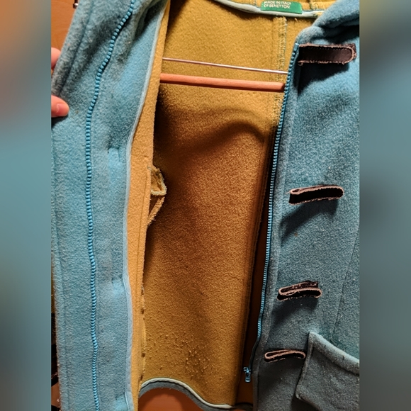 United Colors of Benetton Jacket Pea Coat Teal Wool Size Small Women's, Teen L - Picture 4 of 9